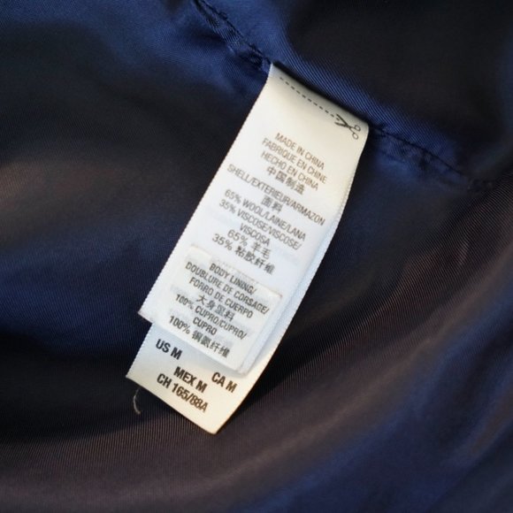 Juicy Couture Navy Wool-Blend Peacoat Size M - Picture 10 of 10